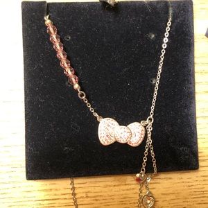 Swarovski pink bow necklace